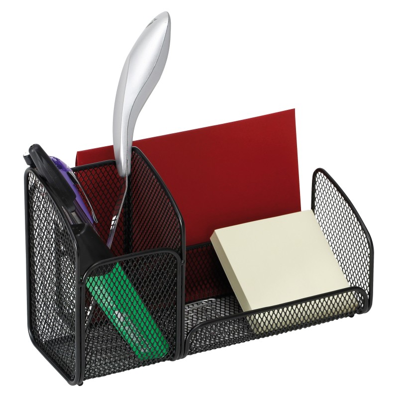 Alba Organiseur de bureau Meshtri 3 cases en métal Mesh - Noir