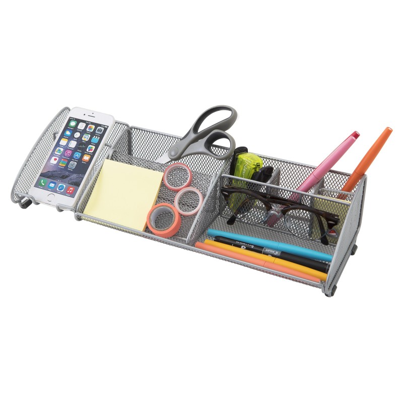 Alba Organiseur de bureau Meshboard 9 compartiments en métal Mesh - Gris
