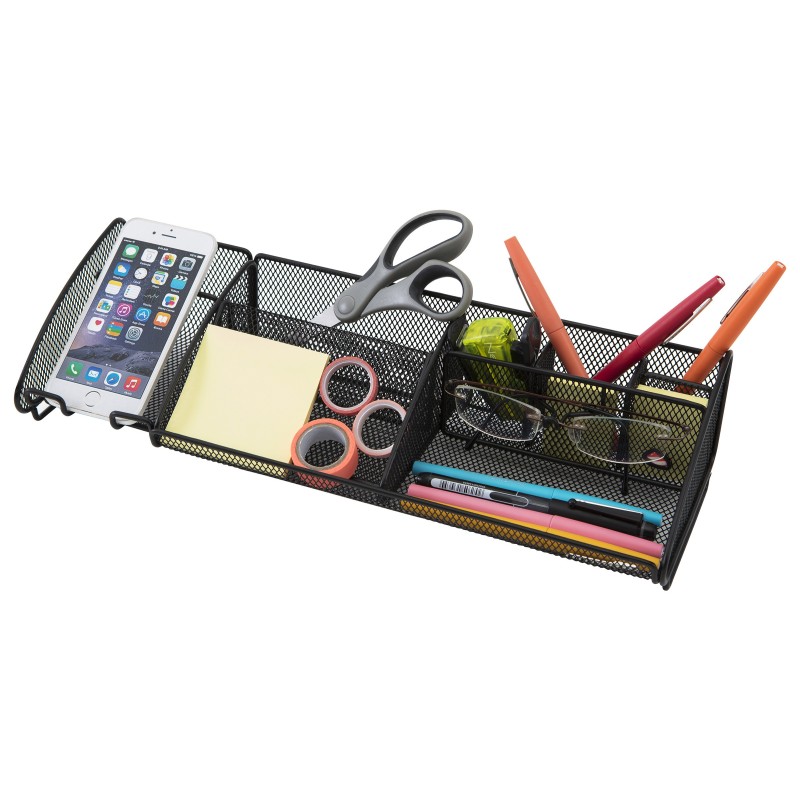 Alba Organiseur de bureau Meshboard 9 compartiments en métal Mesh - Noir