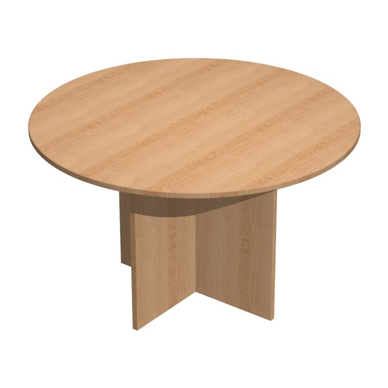 Table ronde de réunion Pronto 120 cm - Pied croix - Hêtre