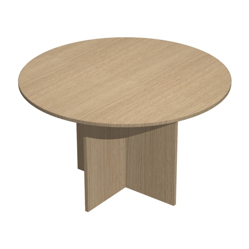 Table ronde de réunion Pronto 120 cm - Pied croix - Chêne
