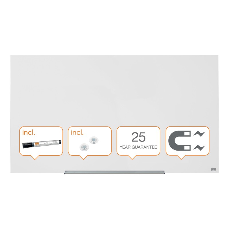 Nobo Tableau blanc verre trempé Diamond - Surface magnétique - L.120 x H.70 cm