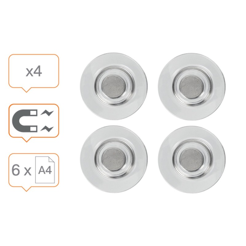 Nobo Aimants Rare Earth pour tableaux en verre unis - Lot de 4