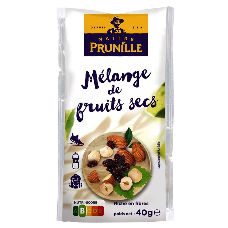 Maître Prunille Sachet mélange de 3 fruits secs - Paquet de 40 g
