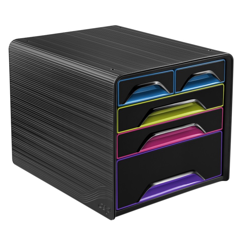 CEP Smoove, module de classement 5 tiroirs - Noir, façades panachées
