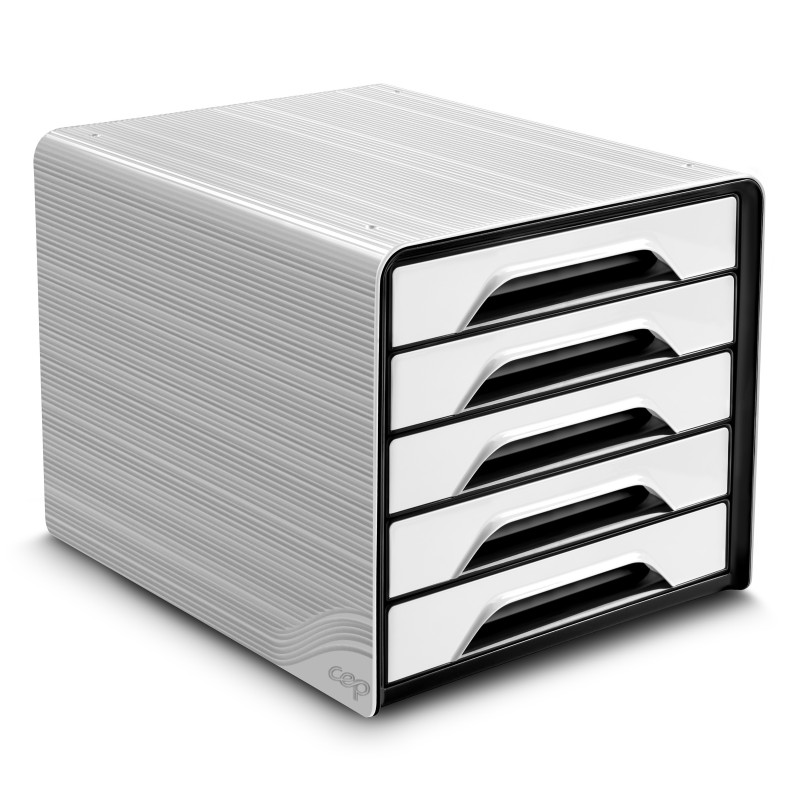 CEP Smoove, module de classement 5 tiroirs - Blanc, façades noires