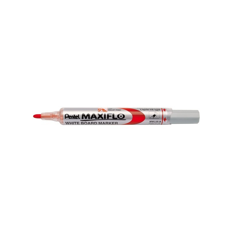 Pentel Marqueur tableau blanc Maxiflo pointe ogive fine largeur de trait 1,1 mm- Rouge