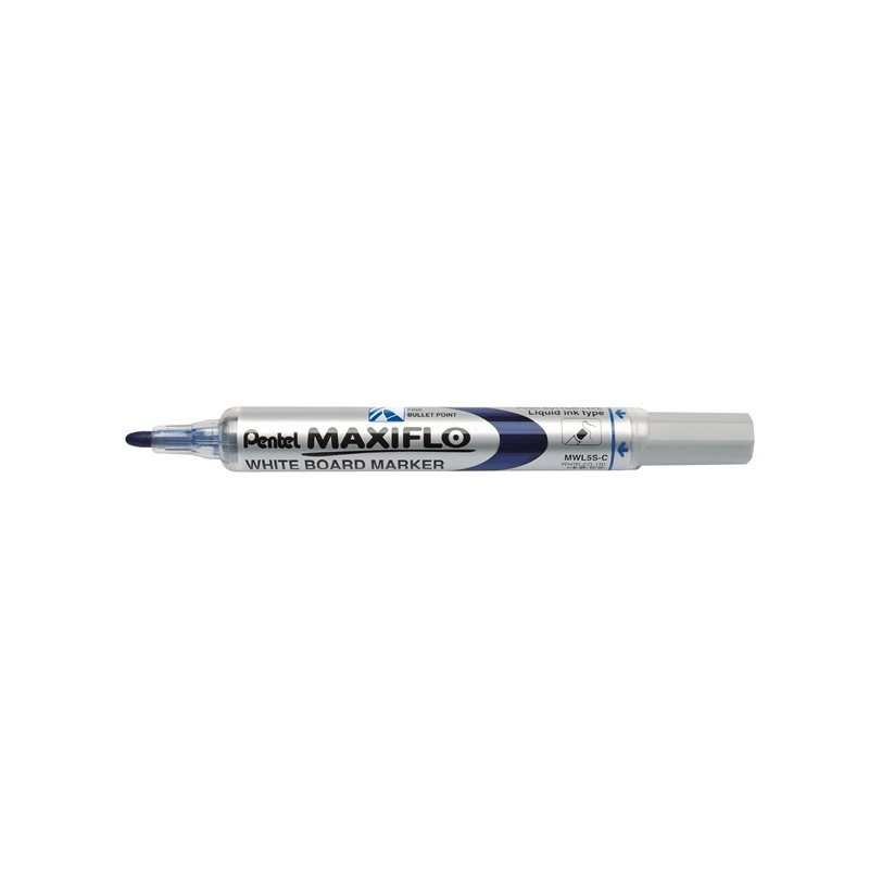 Pentel Marqueur tableau blanc Maxiflo pointe ogive fine largeur de trait 1,1 mm- Bleu