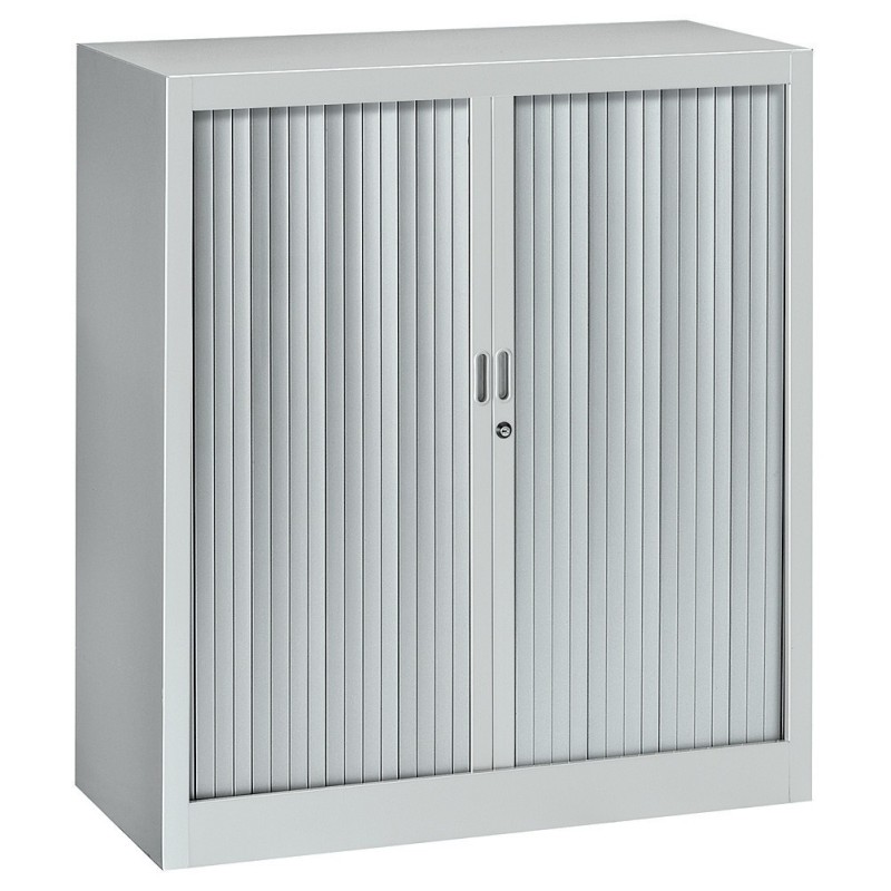 Armoire à rideaux métal Classtout - H.100 x L.90 cm - Corps Gris - Rideaux Gris
