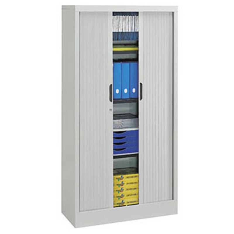 Armoire à rideaux métal Classtout - H.180 x L.90 cm - Corps Gris - Rideaux Gris