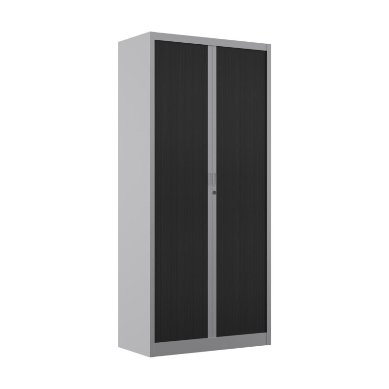 Armoire à rideaux métal Classtout - H.198 x L.90 cm - Corps Gris - Rideaux Anthracite