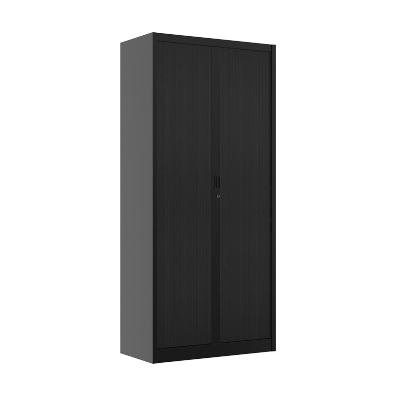 Armoire à rideaux métal Classtout - H.198 x L.90 cm - Corps Anthracite - Rideaux Anthracite