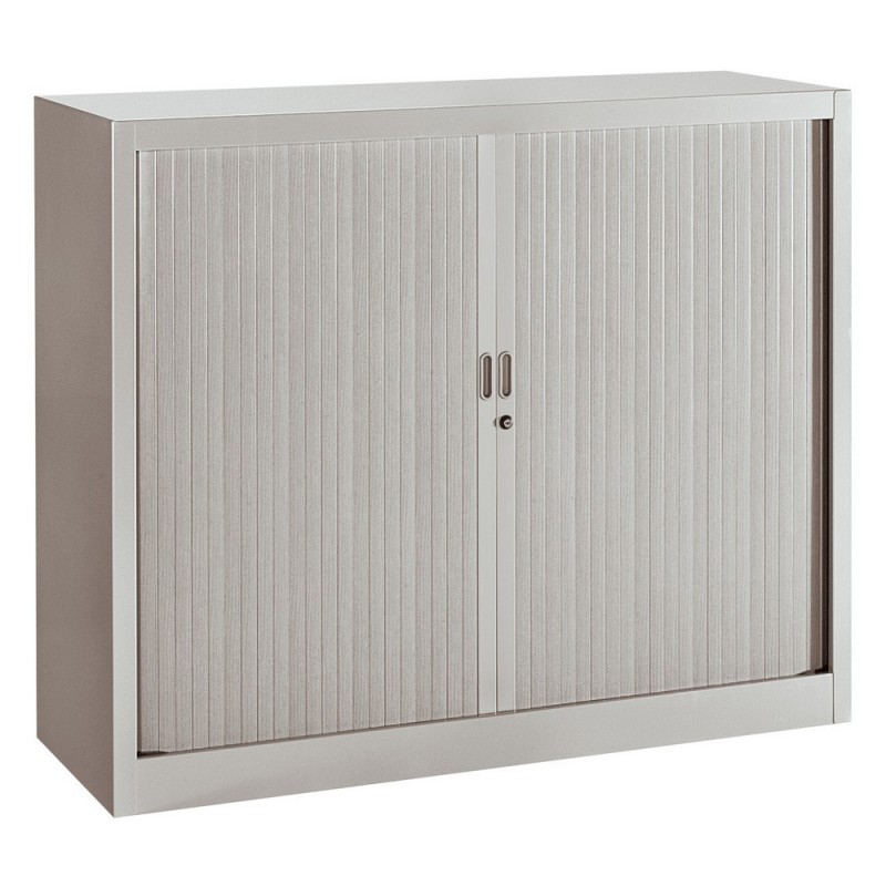 Armoire à rideaux métal Classtout - H.100 x L.120 cm - Corps Gris - Rideaux Gris