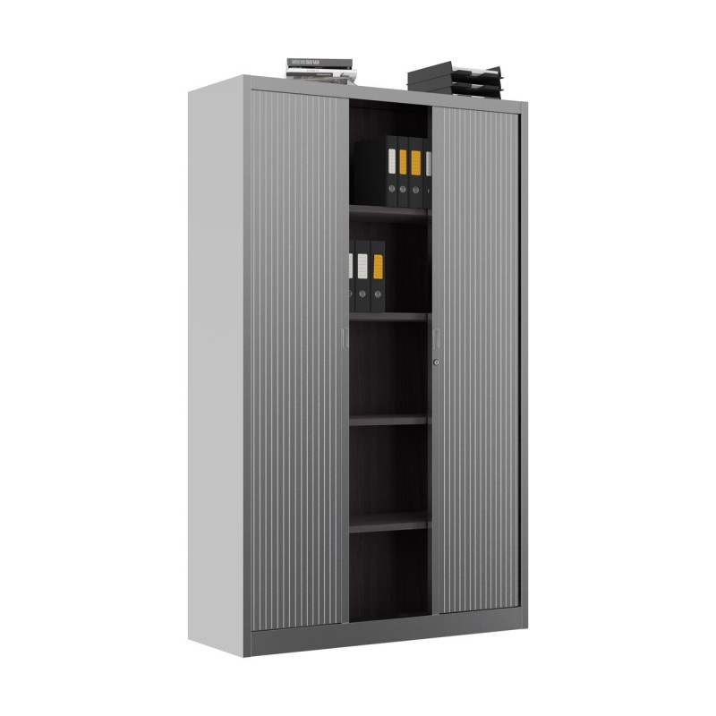 Armoire à rideaux métal Classtout - H.198 x L.120 cm - Corps Aluminium - Rideaux Aluminium