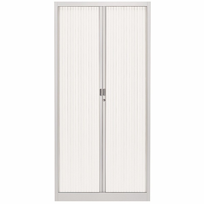 Armoire à rideaux métal Classtout - H.180 x L.90 cm - Corps Aluminium - Rideaux Blanc