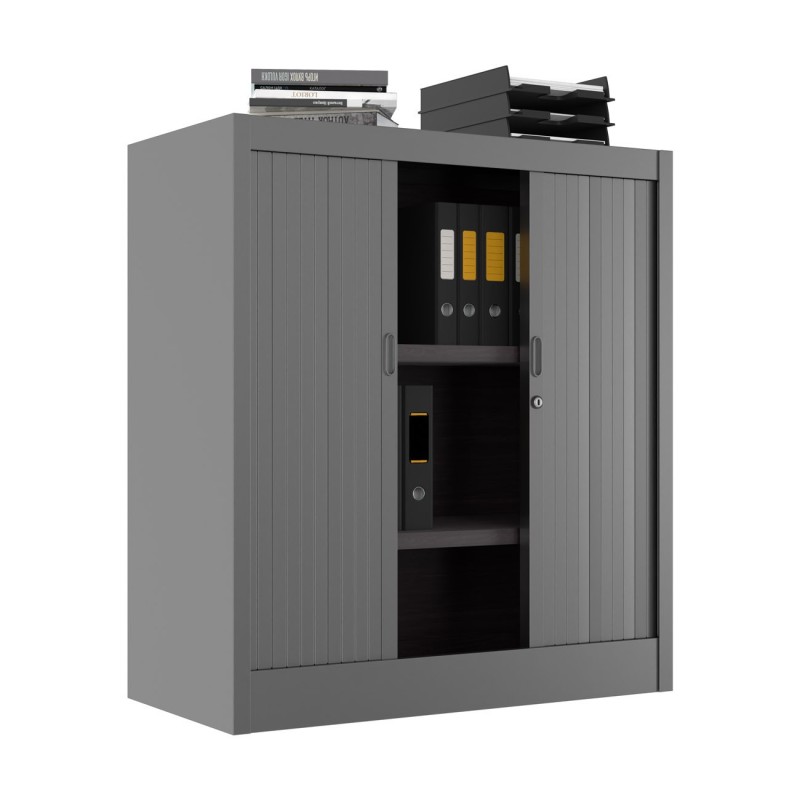 Armoire à rideaux métal Classtout - H.100 x L.90 cm - Corps Aluminium - Rideaux Aluminium