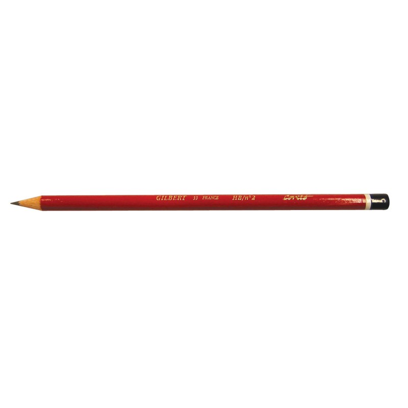 BIC Gilbert 33 Crayon papier mine HB - corps rond rouge - Boîte de 12