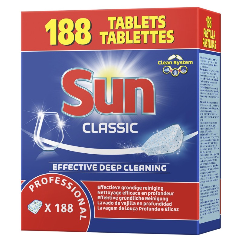 Sun Sun Classique, tablettes de lavage lave-vaisselle cycle court - Baril de 188 pastilles
