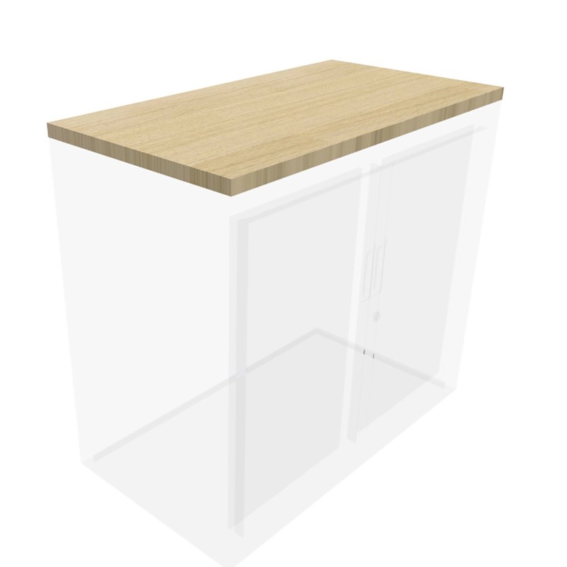Top de finition pour armoire à rideaux métal monobloc Généric - L.100 cm - Chêne