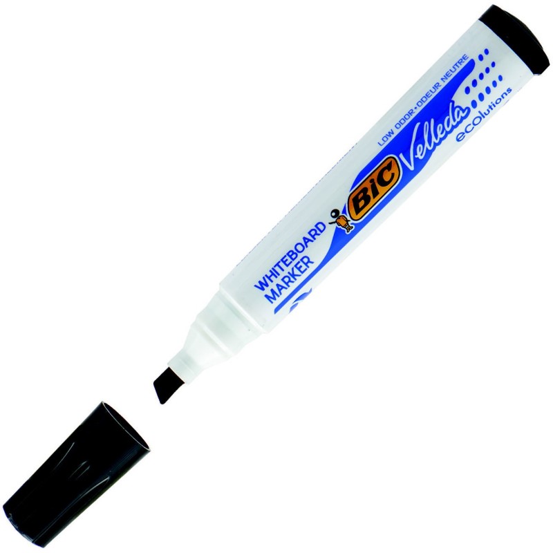 BIC Velleda 1751 Marqueur effaçable tableau blanc pointe biseautée 3,7 - 5,5 mm noir