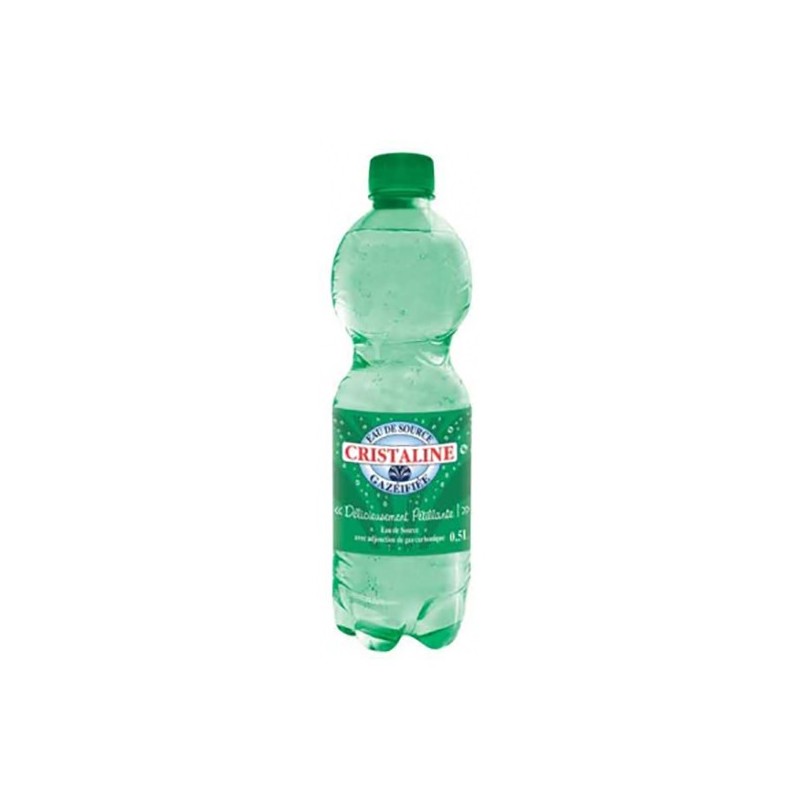 Cristaline Eau de source gazeuse - Lot 24 bouteilles 50 cl