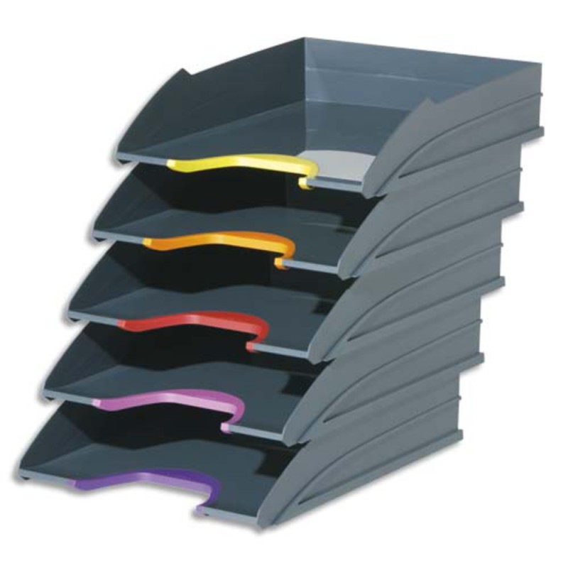 Durable Set de 5 corbeilles à courrier Varicolor - Gris anthracite