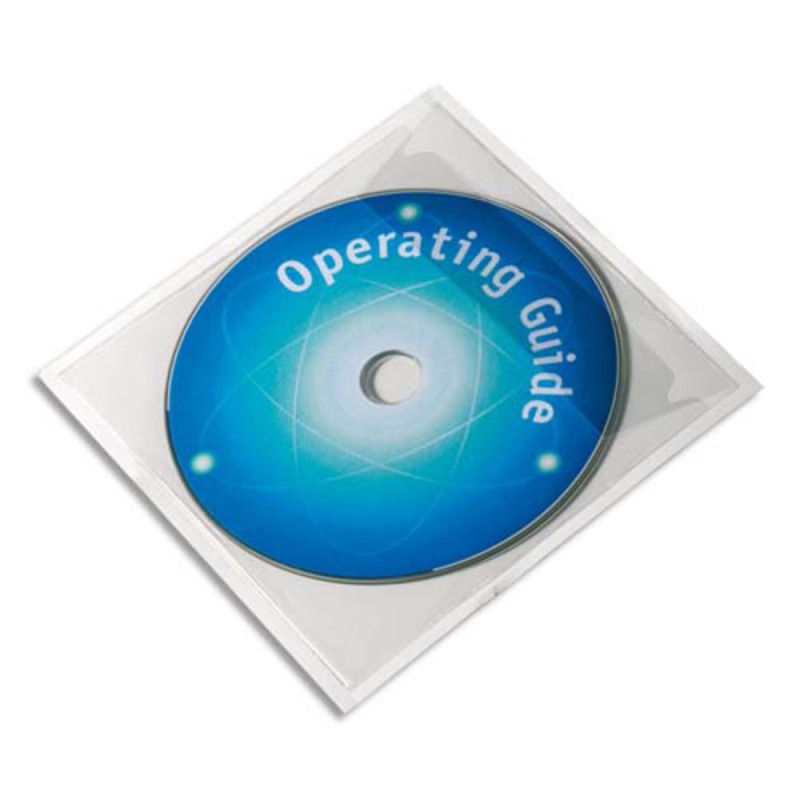 Durable Boîte de 10 pochettes adhésives pour CD