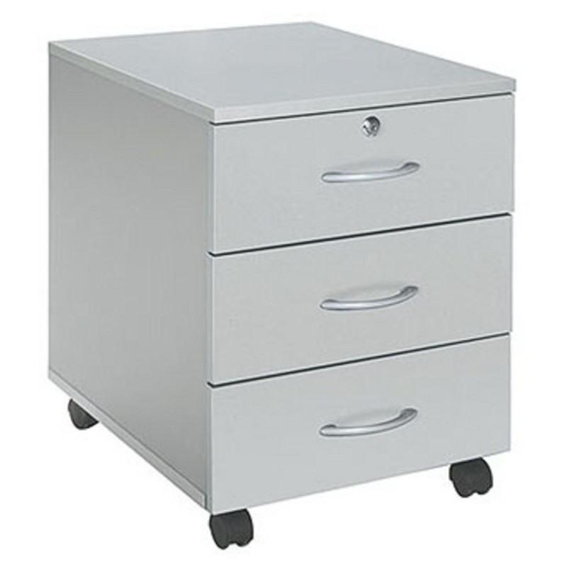 Caisson mobile Bois Starting 2 - 3 tiroirs - Gris / Aluminium