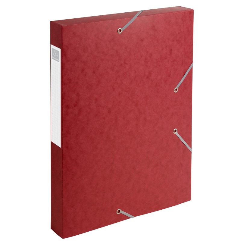 Exacompta Boîte de classement A4 Cartobox - Carte lustrée 7/10E - Dos 4 cm - Rouge