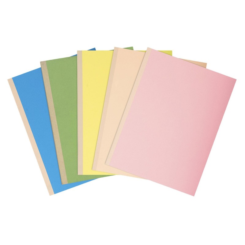 Exacompta Paquet de 10 chemises à dos toilé, carte 320 grammes, dos 3cm, 24x32cm, coloris assortis