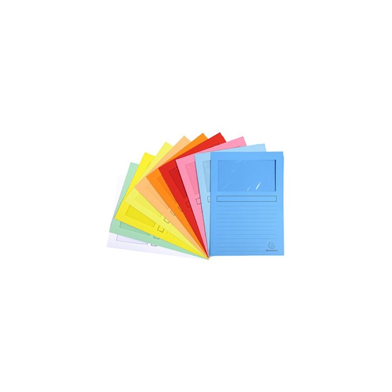 Exacompta Chemises à fenêtre SUPER carte 160g/m² -  Coloris assortis