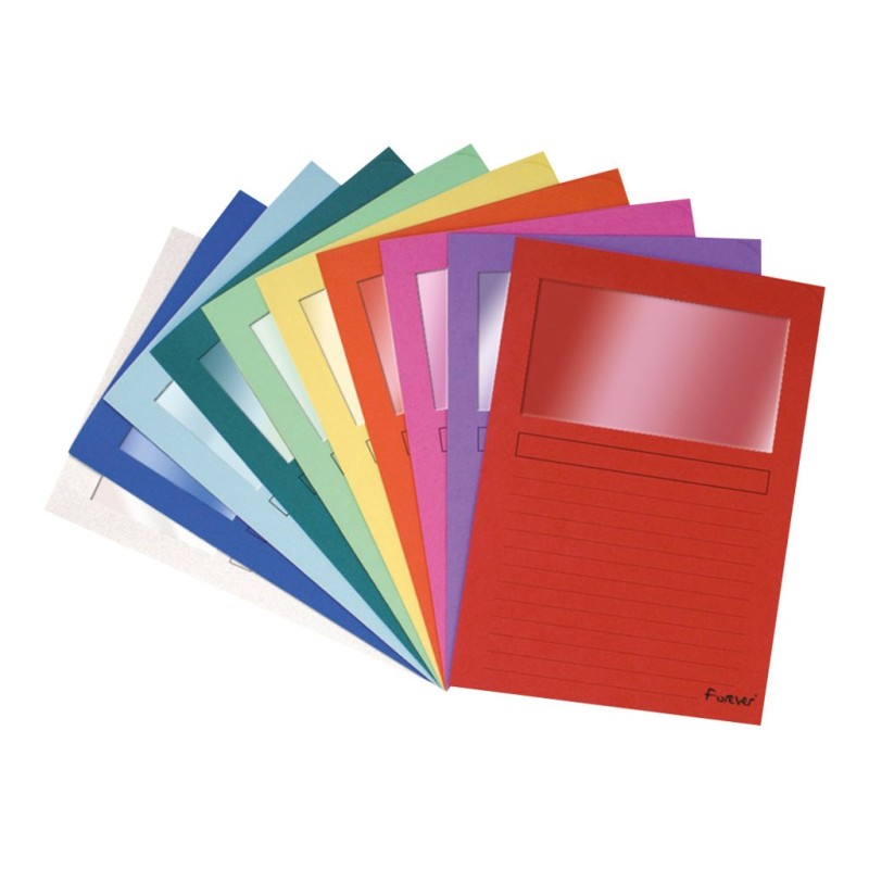 Exacompta Chemises à fenêtre FOREVER carte recyclée 120g/m² - Coloris assortis