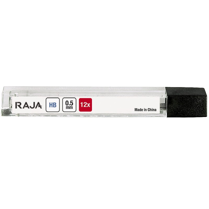 RAJA Mines HB de 0,5 mm pour porte-mines - Etui de 12