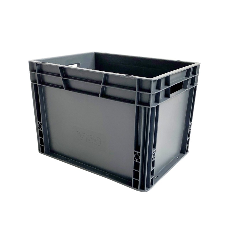 VISO Bac de rangement norme Europe gerbable polypropylène - 25 L - Gris anthracite