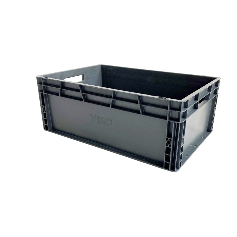 VISO Bac de rangement norme Europe gerbable polypropylène - 37 L - Gris anthracite