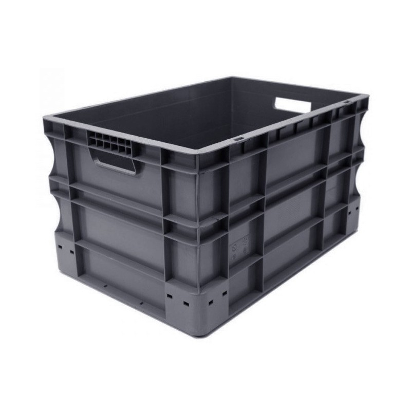 VISO Bac de rangement norme Europe gerbable polypropylène - 55 L - Gris anthracite