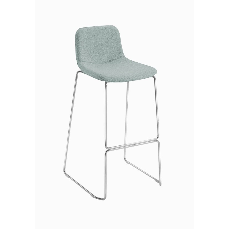 Tabouret haut Tosca - Gris chiné, piétement chromé
