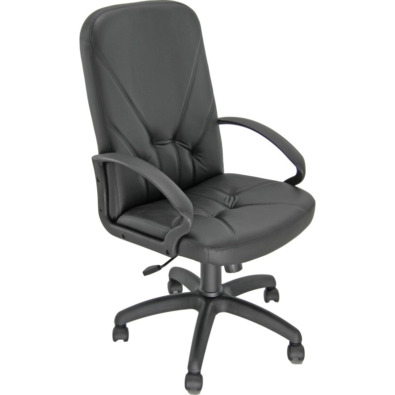Fauteuil de direction Nino - Simili cuir Noir - Hauteur réglable - Accoudoirs