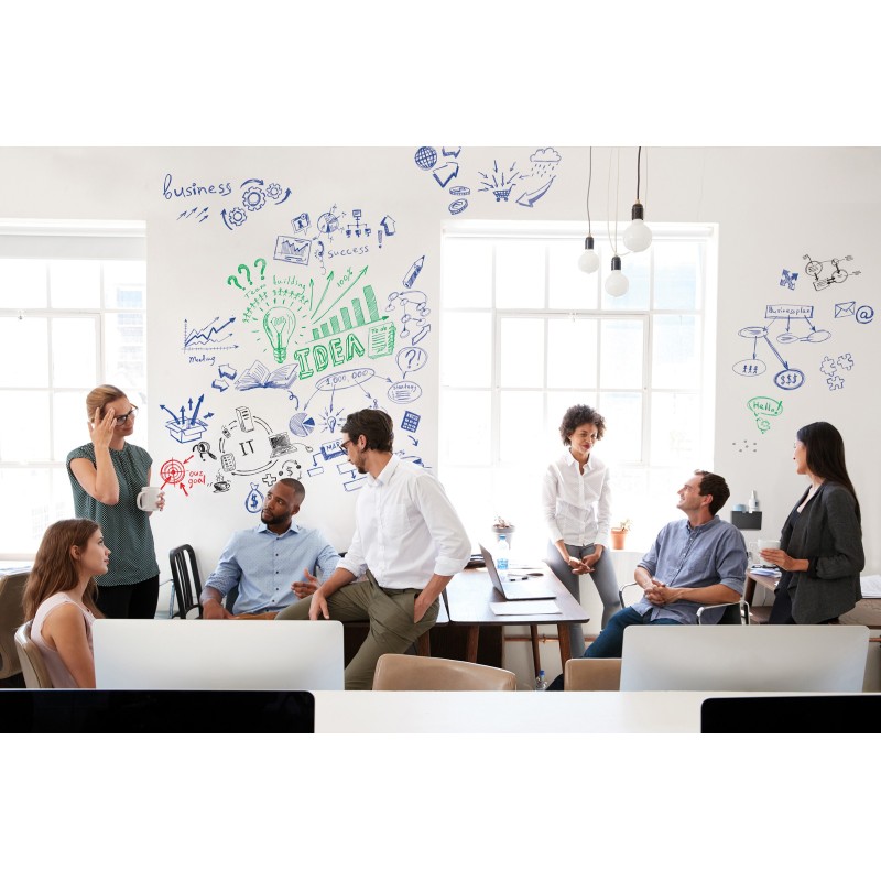 Legamaster Rouleau de tableau blanc autocollant Wrap-Up - Surface magnétique - L.150 x H.101 cm