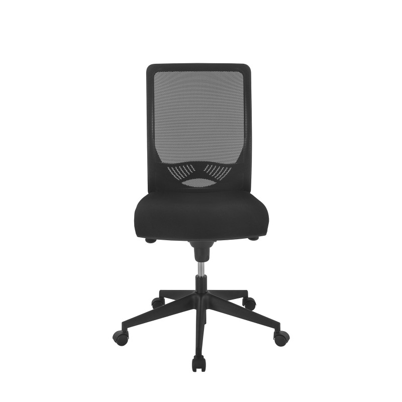 Chaise de bureau Swanny maille/tissu Noir - Roulettes
