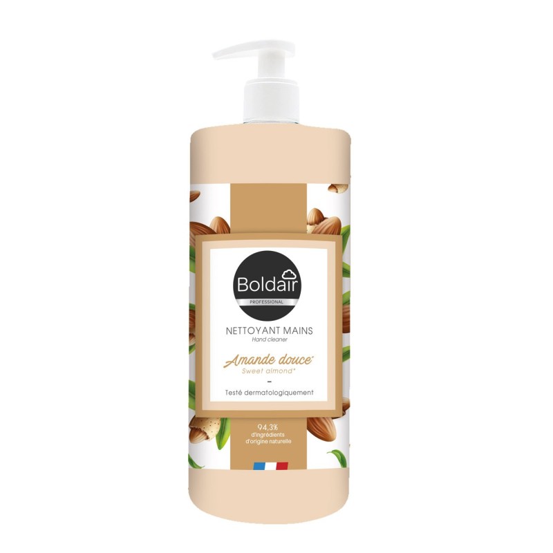 Boldair Savon liquide pour les mains, parfum amande, Flacon pompe 500 ml