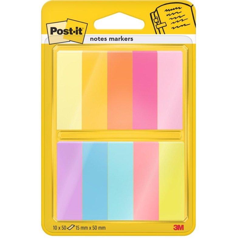 Post-it Marque-pages, 12,7 x 44,4 mm, couleurs assorties, lot de 500