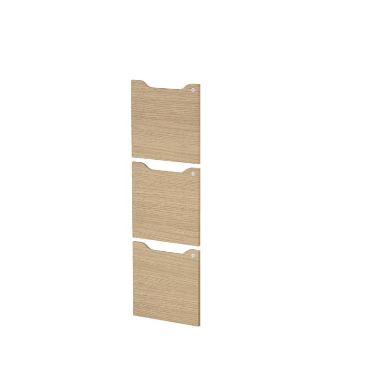 Portes serrure à clé pour casier de bureau individuel Flex'Office 3 cases - Chêne