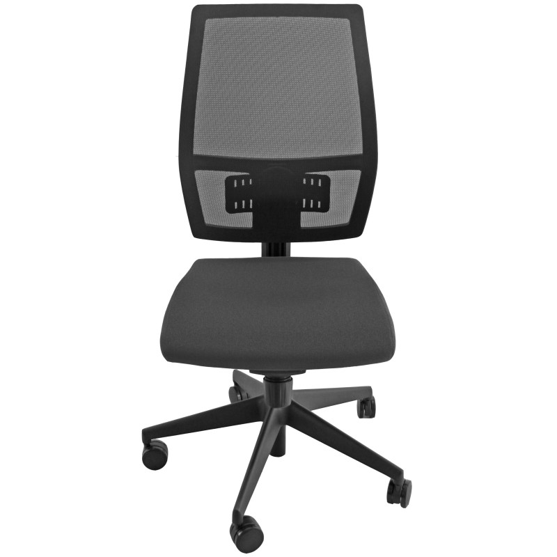 Siège de bureau Mélania Tissu et Maille Filet Noir Hauteur réglable - Dossier Roulettes