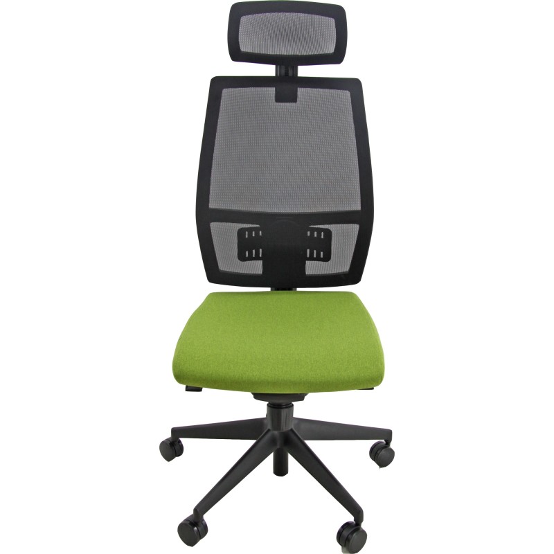 Siège de bureau Mélania avec appui-tête, maille filet / tissu Vert
