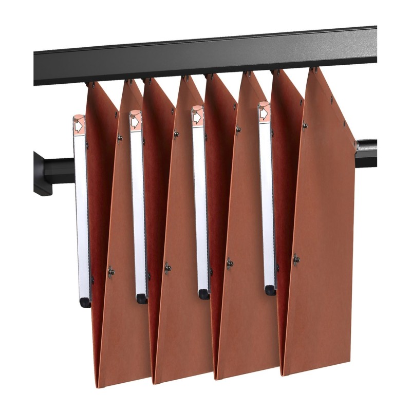 Elba Rails pour dossiers suspendus 120 x 5,5 cm en plastique noir - Jeu de 2