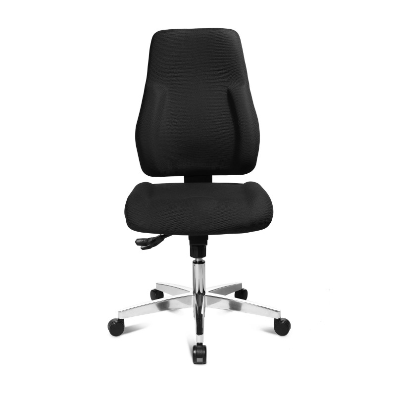 Siège de bureau Alyosha Tissu Noir Hauteur Réglable - Dossier Roulettes
