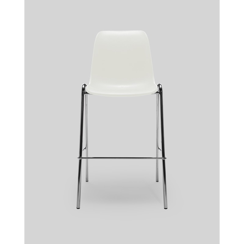 Tabouret coque en polypropylène Blanc, hauteur 75 cm