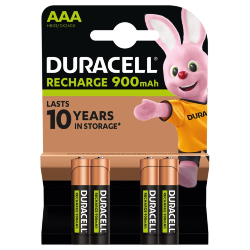 Duracell Pile rechargeable AAA / HR3 Ultra - 900 mAh - Lot de 4