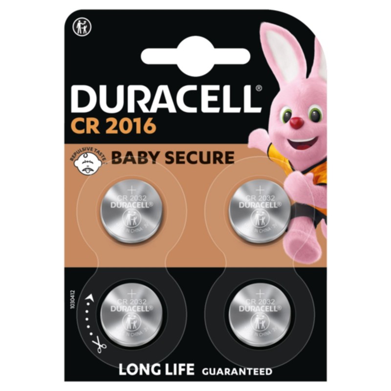 Duracell Pile bouton Lithium CR 2016 - Lot de 4